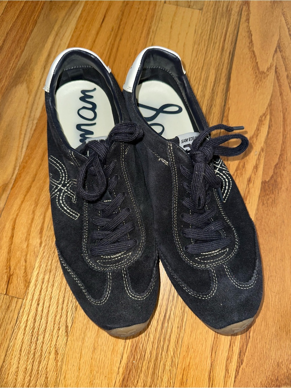Sam Edelman Women’s Black Suede Lace-Up Sneakers